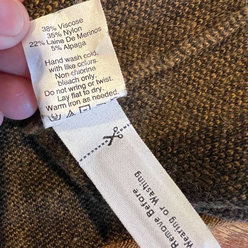 Madewell Black Golden Brown Buffalo-Style Inkcheck Plaid Sweater XS - Picture 5 of 8